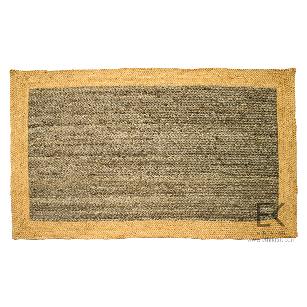 Alternative view of Ethi Kraft Handmade Jute Rug – 100% Natural Jute – Hand-Stitched & Braided – Rectangular Placemat - - Kitchen - Living Room - Farmhouse