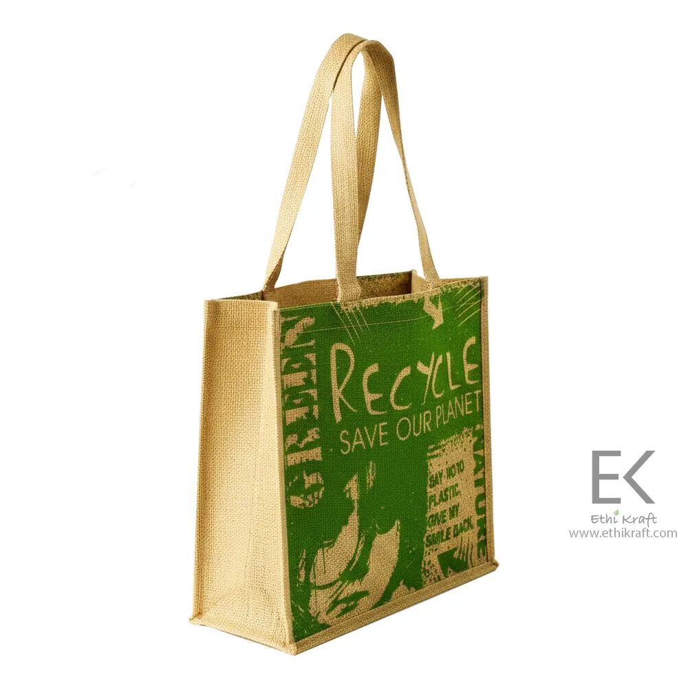 Ethi Kraft Handmade - Natural Jute Rug with Printed Bag - Image 4